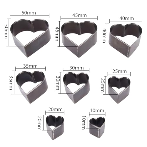 8Pcs Leather Punching Die Set Heart Shapes Hollow Punching Tool | Leather Craft Hollow Cutter Puncher Cutting Tool for DIY Cutter Craft - color: #7