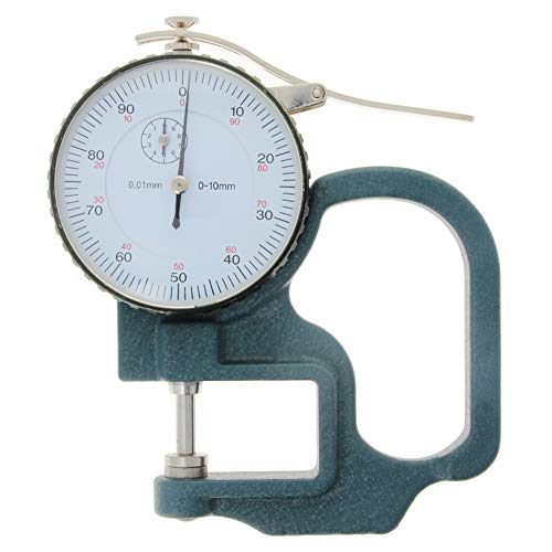 Utoolmart Dial Thickness Gauge, 0-10mm x 30mm / 1.18-inch Flat Head Thickness, Precision Round Dial, Indicator, Measuring Tool for Paper Leather Cloth Paper, Film, Wire 1 Pcss - size: C-11 0-10*30mm