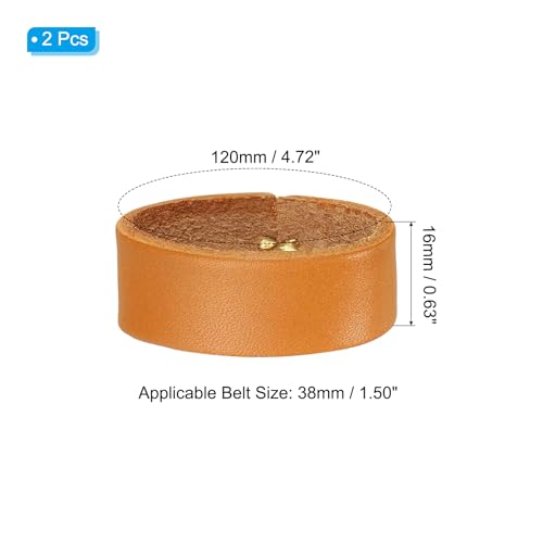 PATIKIL Leather Loop Keeper, Leather Loops Belt Keeper Loops Retainer Straps Replacement, - color: Earthy Yellow, size: 1.6"/1.7"
