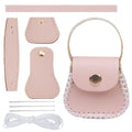 CALFOVERA DIY Genuine Leather Purse Making Kit for Women Handbag Mini Coin Bag Sewing Set Handmade Small Purse Crochet Knitting Supplies for DIY Birthday Bridal Wedding Gift(Pink) - color: pink