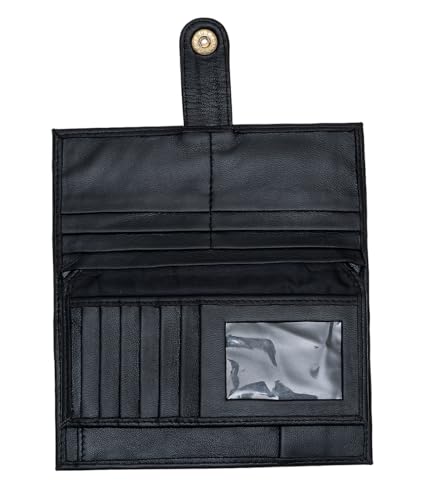 Women’s Genuine Leather Wallet – Slim Design with Secure Snap Multiple - Card Slots & Interior Zipper Pocket (Ladies Wallet Black) - color: Ladies Wallet Black