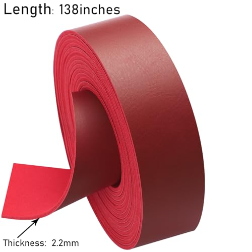 Picheng Faux Leather Strap for Crafts: 1 Inch Wide 138" Long Leather Strips - color: Big Red, size: 1 Inch