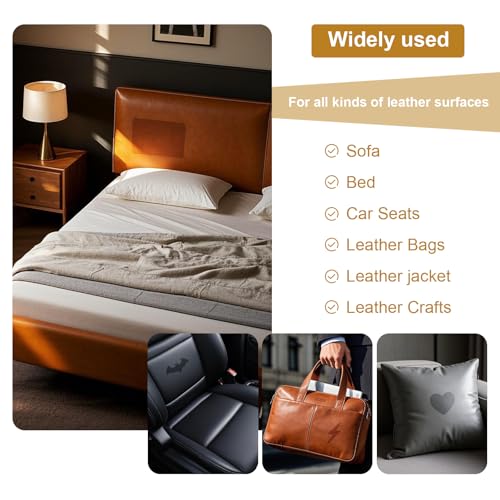 IANZE 2Pcs Leather Repair Patch, Self Adhesive Leather Repair Patch for Car Seats, Couches, Furniture, Sofa, Handbags, Office Chair (Tan) - color: Tan