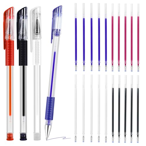 Heated Erasable Fabric Marking Pens for Sewing – 4 Colors Tailor Marking Pens with 20 Refills, Professional Tool for Quilting, Embroidery & Dressmaking (Adult Use)