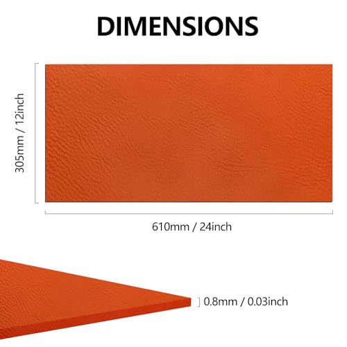 Laserable Leather Sheets,12" x 24"Laserable Leatherette Patch(Orange/Black) | CO2 Laser Engraving Supplies, Faux Leather for Crafting Tools,Leather Wallets - color: Orange/Black