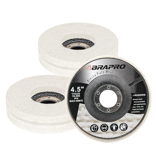 4.5" x 7/8" Circle Wool Polishing Disc for Angle Grinder, 5 Pack | Wool Buffing Wheel Pad for Polishing Rough Surface to a Mirror Finish, for Metal Aluminum Marble Wood - style: 5pack-Circle Felt Disc