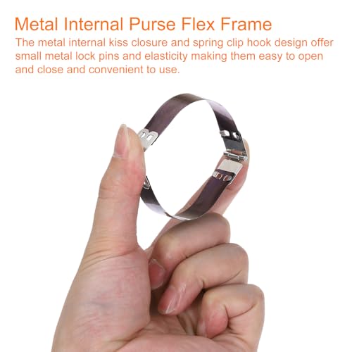 uxcell 24Pcs Metal Internal Flex Frame Coin Purse Handbag Hinges Clip - size: 5.1"