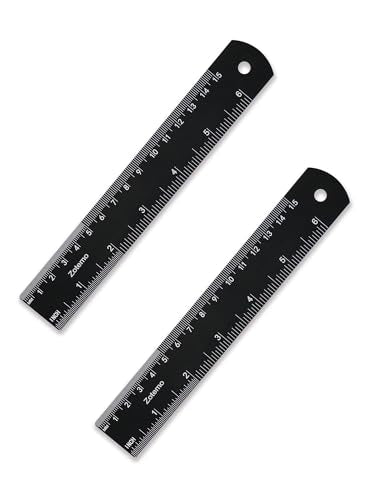 6 Inch Metal Ruler Set - Dual Scale Metric & Imperial,150 mm Straight Edge Rule, Laser Engraved, Edge-to-Edge Measuring for School, Geometry, Crafting & Gifts (2-Pack) - size: 6 Inch, 2 Pack