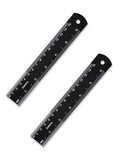 6 Inch Metal Ruler Set - Dual Scale Metric & Imperial,150 mm Straight Edge Rule, Laser Engraved, Edge-to-Edge Measuring for School, Geometry, Crafting & Gifts (2-Pack) - size: 6 Inch, 2 Pack