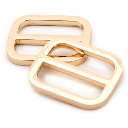 Loosco Flat Metal Adjuster Belt Sliders, 10 PCS Buckle Triglide for Strap Keeper Leathercraft Bag Belt Adjuster (Gold,1") - color: Gold, size: 1"