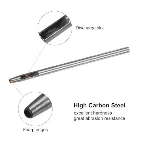 HARFINGTON 2pcs Hollow Punch for Leather 2.5mm Round Hole Punch Tool for Belt Puncher Carbon Steel Single Punch for Watch Belt Cut Leather Craft Rubber Paper Fabric Plastic Soft Material - size: 2.5mm