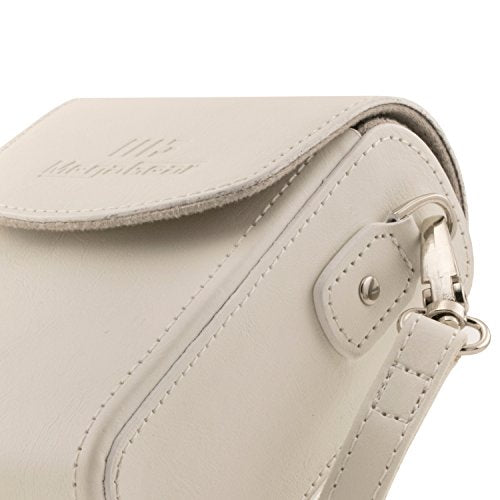Mega Gear MG1416 Canon PowerShot G7 X Mark II, G7 X Leather Camera Case with Strap, PU Leather, White - color: White