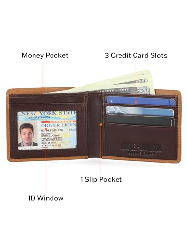 Harley-Davidson Men's Genuine Leather Rfid Blocking Wallet - color: Cognac (Indo Billfold)