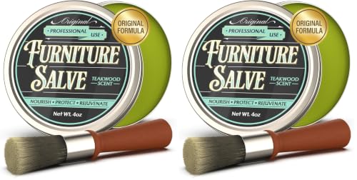 FORTIVO Furniture Salve for Leather - Polisher, Moisturizer, and Restorer for Couches and Furniture - Conditioner for Leather, Wood, and Vinyl - Repair Salve with Brush - 4oz (Pack of 2) - size: 4 Ounce (Pack of 2)