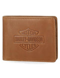 Harley-Davidson Men's Genuine Leather Rfid Blocking Wallet - color: Cognac (Indo Billfold)