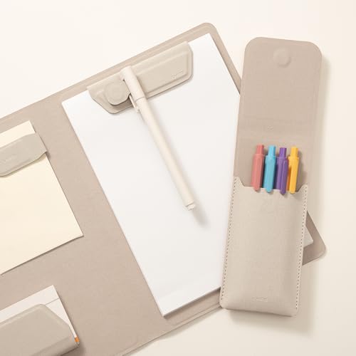 LHiDS Leather Pencil Pouch, Pen Bag for Three Fountain, Ballpoint & Rollerball Pens, Small Pencil Case, Travel Bags Organizer - color: Apricot, size: Small