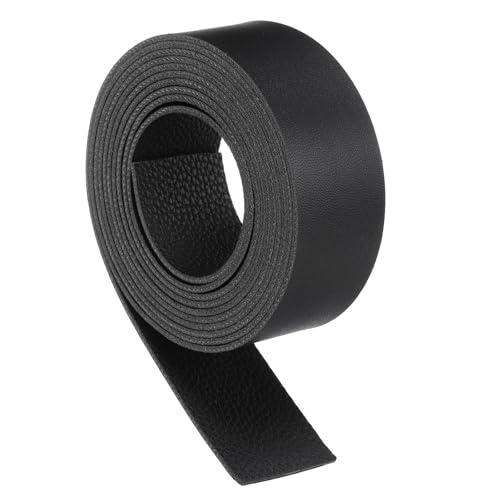 uxcell Leather Straps, 1.2 Inch Wide 79 Inch Long Soft Flat Leather Strips Cord for Craft Projects Tooling Belt Bag Making, Black - color: Black, size: 1.2 Inch Wide 79 Inch Long