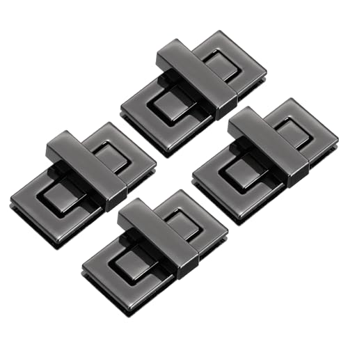 M METERXITY 4Pcs Purse Twist Lock (1.73 x 0.87 Inches, Black)- Rectangular Purse Closure Twist Turn Lock Clasp Metal Clip Hardware Apply to DIY Handbag/Purse/Wallet/Leather Craft - color: Black, size: 1.73 x 0.87"