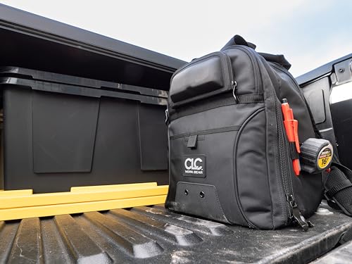 CLC Work Gear 55532 36-Pocket Tool Backpack – Heavy-Duty Ballistic Polyester Contractor Backpack with Laptop Compartment, Reinforced Glasses Case & Padded Straps - style: 36 Pocket Tool Backpack