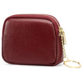 SENDEFN Mini Coin Purse Soft Leather Small Coin Pouch Purses Women Zipper Pocket with Key Ring - color: 2-Red