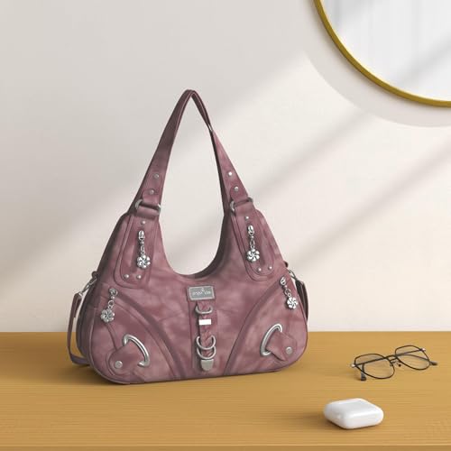 Angelkiss Hobo Purses and handbags for Women Satchel Handbag Women Purses Large Daily Shoulder Bags - color: 7028pink
