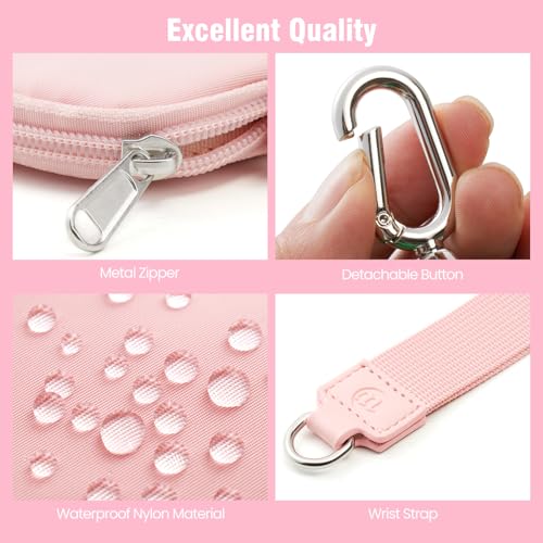 Mini Dual Pouch Wristlet Wallet for Women – Zip Around wristlet Keychain Wallet with 2 Wristlets, Ideal for Dog Walking, Coffee Runs & Lunch Break Essentials (Rose+Pink) - color: Rose+Pink
