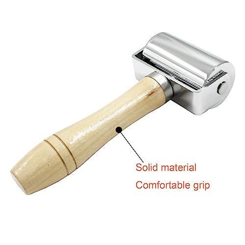 Litoexpe 2pcs Leather Edge Roller Set 26mm+60mm | Wooden Handle, for Leather Craft and DIY Projects - color: 2pcs, size: 26mm + 60mm