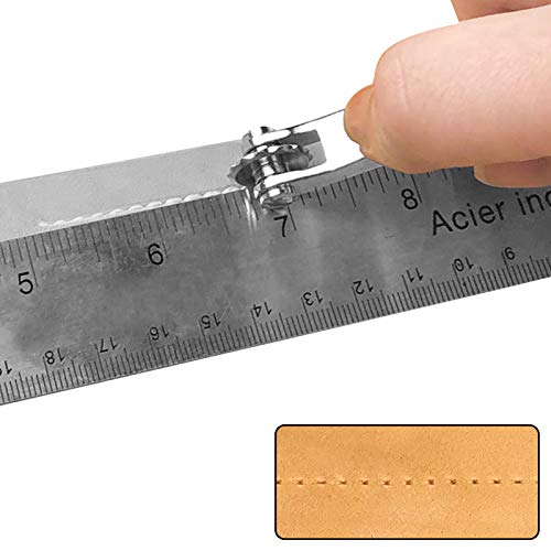 Overstitch Wheel Leather Craft Spacer Set with Four Wheels, DIY Design Punch Tool, Embossing System