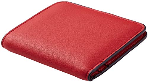 Toughergun Women’s Small Slim Leather Wallet with RFID Protection, Compact Bifold Mini Purse with Clear ID Window - color: 10 ReNapa Red Classic