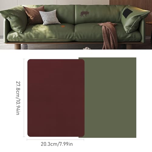 SYLVASS Self Adhesive Leather Repair Patches for Couch, Sofas, Furniture, Car Seats, Office Chairs, Pack of 2 Red Brown - color: Red Brown
