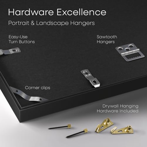 Homeforia 5x10 Black License Frame, High-End Metal, 3.5x8 Mat, Glass | High End Aluminum, Tempered Glass, Acid-Free 3.5x8 Removable Mat, 5x10 Edge-to-Edge Display 10x5, Wall Kit, Set Of 1 - color: Carbon Black, size: 5x10 | License
