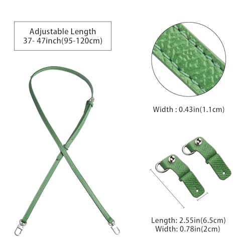Purse Straps Replacement, Leather Handbag Crossbody Shoulder Strap Kit Adjustable for Mini Longcamp Tote Bag Women - color: LightGreen