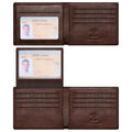 Travelambo Genuine Leather Wallet for Men with Gift Box - Handmade Bifold Stylish - Mens Wallets Rfid Blocking with 2 ID Windows - color: Two-tone Oil-Tanned Brown