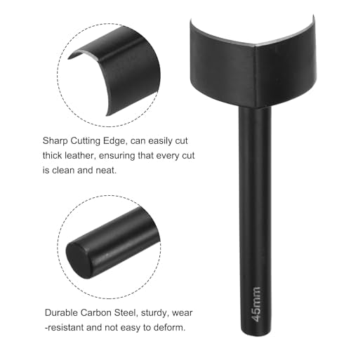 uxcell V-Shaped Leather Punch, 45mm, Leather Cutter, Belt End Cutter, Carbon Steel V Shape Punch Tool for Crafting Strap Belt, Wallet and Bag - size: 45mm
