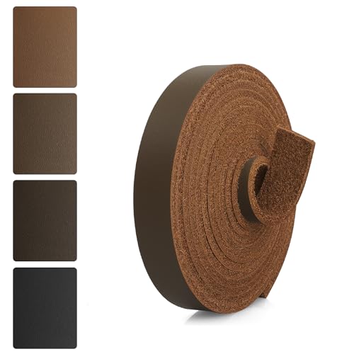 JinRuiKJ Top Grain Leather Strap - 1/2 Inch Wide 72 Inches Long Brown Leather Strips - Very Suitable for DIY Arts & Craft Projects, Traction Ropes, Bag Straps, Furniture Handles - color: Brown, size: 0.5''x72'' (1.3x182cm)