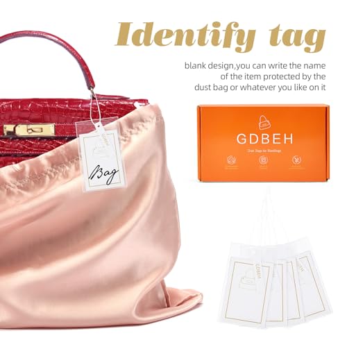 12 Pack Dust Bags for Handbags Travel Storage Pouch Silk Cloth Bag - color: C-Pink, size: 23.6x19.6in