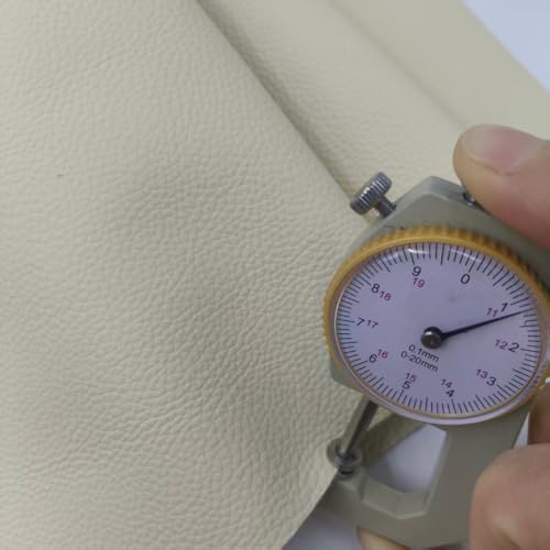 Genuine Leather Sheets, 1.1-1.5mm Thick Cowhide, - color: Apricot White 17 X 34 Square Inches