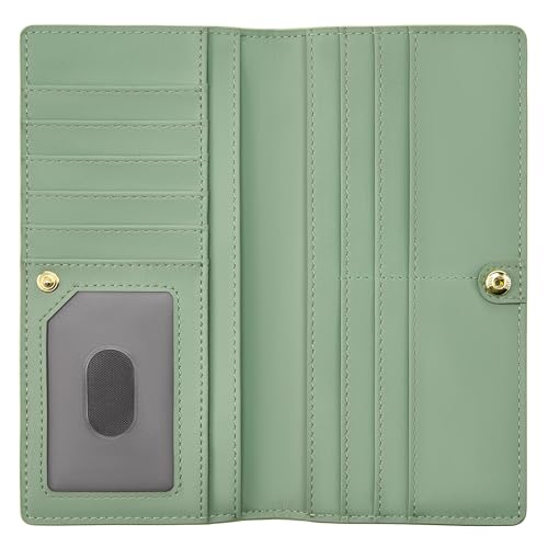 Airkit Slim Women's Wallet, Thin RFID Blocking Wallet for Ladies, Minimalist Credit Card Holder with Zipper Pocket, Matte Green - color: Matte Green
