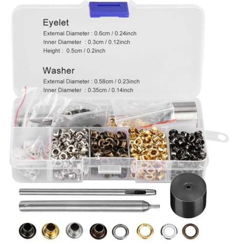 420 PCS Eyelet Grommet Set Handwork Tools, 3mm Grommets and Eyelets Kit with 3 PCS Handwork Leather Craft Clothes Sewing Accessories