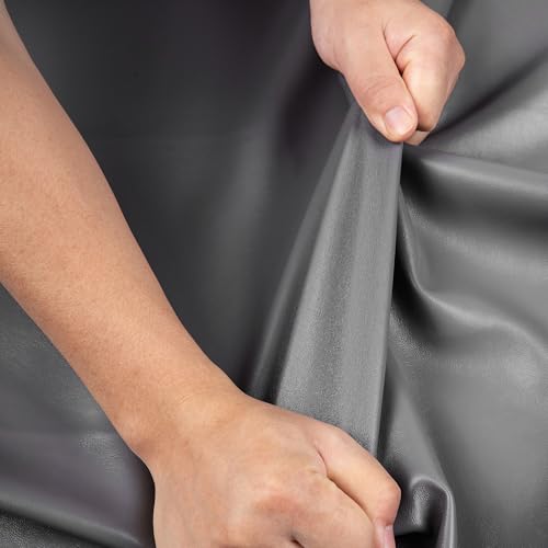 Marine Vinyl Fabric, Upholstery Faux Leather Fabric by The Yard, 0.95 mm Thick PU Leather Sheets for Sofa Chairs Handbags Hair Bows Earrings Crafts (1 Foot 12''X 54'', Grey) - color: Grey, size: 1 Foot