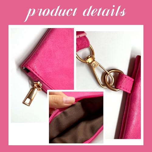 K.E.J. Clutch Purses for Women Wallet Wristlet Small Wallet Purses Clutch Handbags Zipper Purse for Ladies Women Gifts - color: Hot Pink