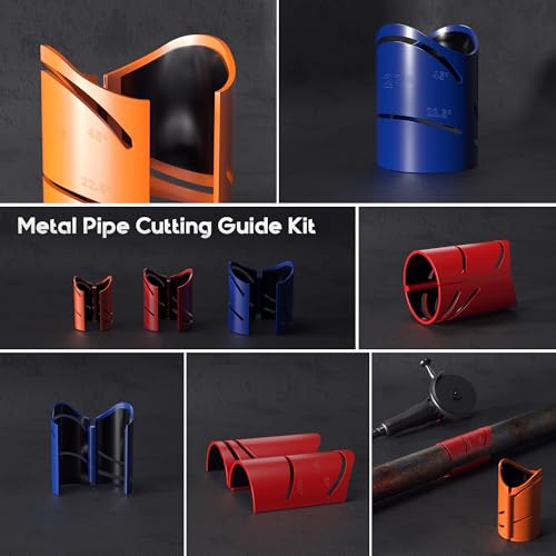 Metal Pipe Cutting Guide Kit, Pipe Cutting Guide Tool, Pipe Saddle Template Cutting Guide, High-Precision Cross｜Saddle Cuts at 22.5°, 45°, 90°, 3 Pack Size 1-7/8", 2-3/8", 2-7/8" - color: 3 Pieces in 3 Sizes
