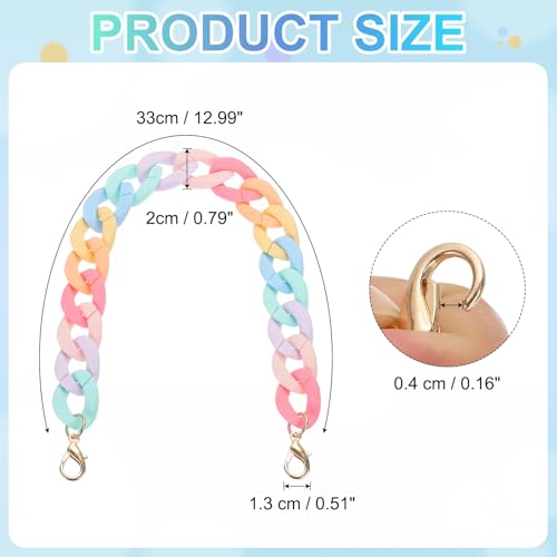 PATIKIL 15" Acrylic Purse Chain Acrylic Chain Linking Rings Multicolor - color: Matt Multilolor