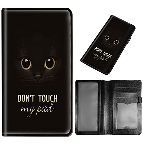 Checkbook Cover - Premium Leather Standard Duplicate Register Check Card Book Holder Wallet with RFID Blocking Function for Girl Men Women,Cat Eye Don't Touch - color: Cat Eye Don't Touch