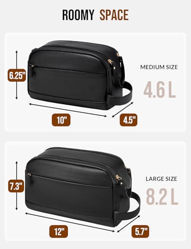 PU Leather Toiletry Bag for Men, Black - color: Black, size: Medium