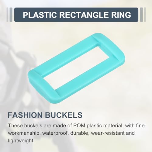 uxcell 16Pcs Plastic Rectangle Ring, Rectangle Slide Buckle, Webbing Belt Buckle Slide Loop for DIY Backpack Purse Strap - color: Sky Blue, size: 1 1/2"