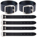 6Pcs 7.2 x 0.7 Inch Adjustable Bicycle Basket Strap Black PU Leather Belt Buckle Extender Adjustable Kilt Skirt Extention Strap with Metal Square Buckle for Coat Jacket Dress Bags DIY Craft