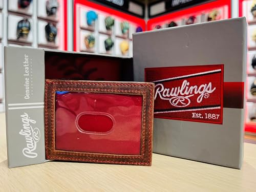 Rawlings | Men's Front Pocket Wallet Collection | Genuine Leather | Multiple Styles & Colors - color: Distressed Brown | Bifold Money Clip
