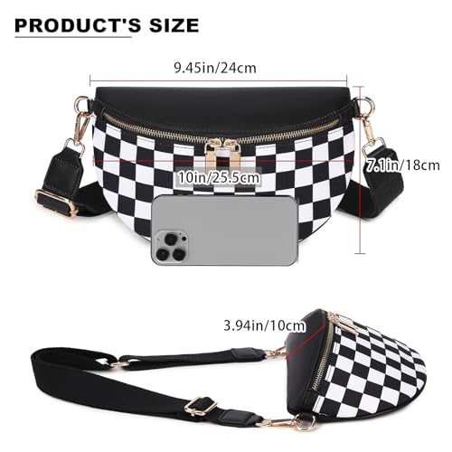 Genuine Leather Crossbody Bum Bags for Women Anti-theft Travel Fanny Pack - color: #150 Nylon Black