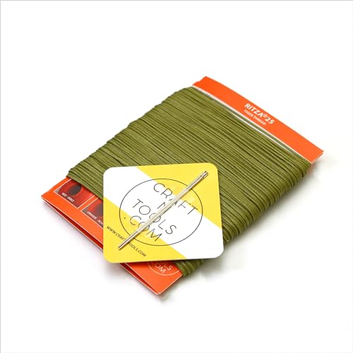 for Leather Craft | Waxed Tiger Thread | 1.2mm Pea Green Polyester - color: 1,2 mm - Pea Green - 50 meters